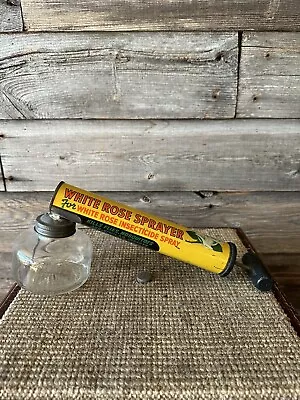 Vintage White Rose Oil Can Insect Sprayer Advertising White Rose No.2 • $200.52