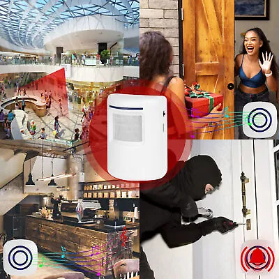 £13.99 • Buy Wireless PIR Motion Sensor Alarm Shop Visitor Door Bell Welcom Entry Alert Chime