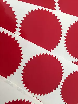 50mm Gloss Red Serrated Certificate Wafer Seals Labels Awards Legal Stickers • £2.79