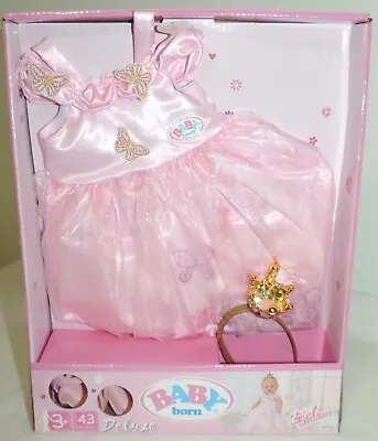 NEW Baby Born (834169) PRINCESS SET W/Dress Tiara & Shoes - For 43 Cm Dolls • £17.99