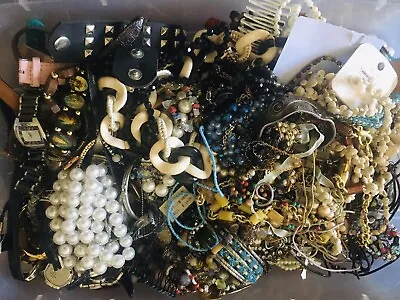 ESTATE Jewelry Vintage-Modern Huge  Lot Craft Junk Wearable  One Full Pound • $24.99