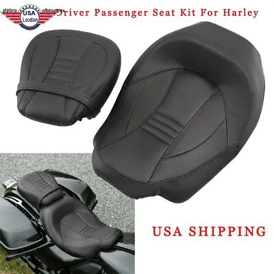 Motorcycle Driver Passenger Seat Black Kit For Harley CVO Touring Road Glide USA • $96.81