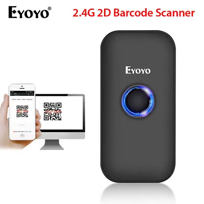 Eyoyo Mini Bluetooth 2D Barcode Scanner Wireless 1D QR Code Reader For PC Phone • $62.38