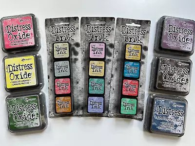 Tim Holtz Distress Oxide Pigment Full Size And Distress Ink Pads Mini Sets Lot • $54.95