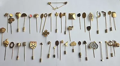 Lot Of 40+ Vtg.-Now Stick Pins Gold Tones Some With Enamel  • $11.11