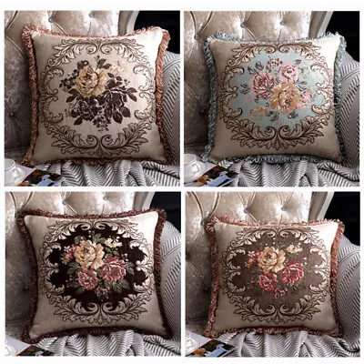 Vintage Flower Throw Pillow Covers Square Sofa Cushion Cover 19 X19  Decor • $17.99