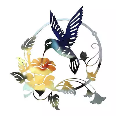 Metal Bird Wall Art Round Bird Wall Decor Silhouette Modern Wall Art Decoration • $17.77