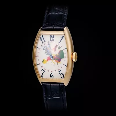 Franck Muller 18K Rose Gold Cloisonne Enamel “Europe” GMT Watch. Rare. 5850 WW • $20.50