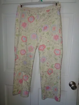 Sigrid Olsen Sport Floral Straight Leg Pants Size 6 High Waist • $10.99