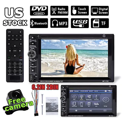 Fits Ford Crown Victoria 2 DIN 6.2  Car Stereo Radio FM AM Radio + Rear Camera • $100.70