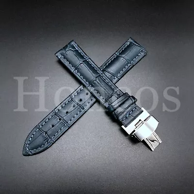 22mm Leather Watch Band Strap Fits For Bulova Accutron Watch Buckle Clasp D/bl • $16.95