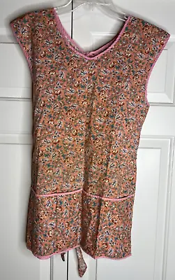 Vintage Smock Apron Hand Made Sewn Cotton ~ EXCELLENT • $19.99