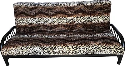 Leopard Skin Velvet Full Size Futon Mattress Cover Protector Washable Covers • $76.16