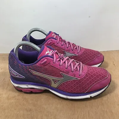 Mizuno Wave Rider 18 Women Size 8 Pink Purple Running Shoes • $21.25