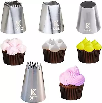 Extra Large Stainless Steel Icing Piping Nozzle Tip Set For Baking Kalane • £7.95