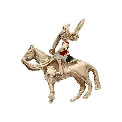 £126.50 • Buy Pre-Owned 9ct Gold Horse Riding Soldier Charm 9ct Gold For Her
