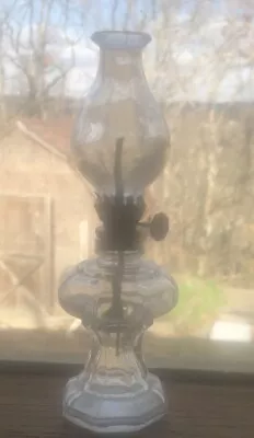 Vintage Miniature Clear Glass Oil Lamp • $10