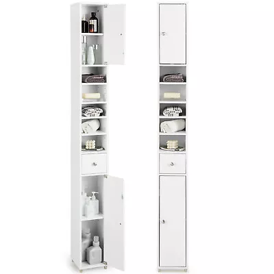 Bathroom Storage Cabinet Tall Slim Floor Cupboard Toilet Narrow Linen Tower • $89.95