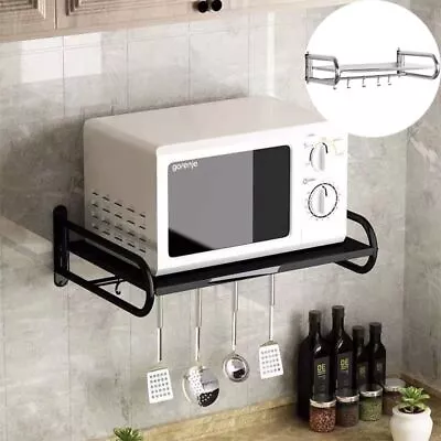 Microwave Wall Mounted Kitchen Bracket Frame Storage Rack Aluminium Stand Wall • £28.69