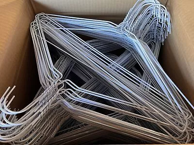 100 (or 500) Heavy Gauge Suit Shirt Wire Hangers 16 Inches White 13 Gauge Hanger • $48