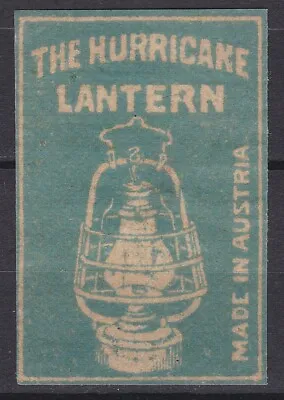 Old Matchbox Label Austria The Hurricane Lantern • $3.39