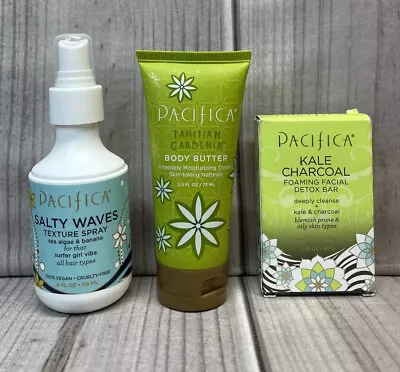 Pacifica Salty Waves Texture Spray + Body Butter & Kale Charcoal Detox Bar • $12.99