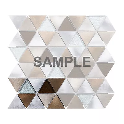 Brown Gray Triangle Modern Aluminum Crystal Glass Mosaic Tile Kitchen Backsplash • $3.99