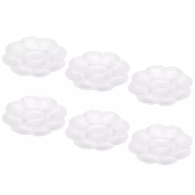 10 Wells Paint Tray Palette Painting Pallet Holder Flower Shape 3  White 12pcs • £5.88