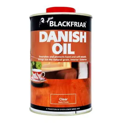 250ml / 1L / 2.5L / 5L Blackfriar Danish Oil Clear Satin Finish Wood Protection • £11.95