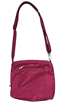 TRAVELON Anti-Theft RFID Crossbody Purse Travel Bag Raspberry Quilted Floral • $24.99