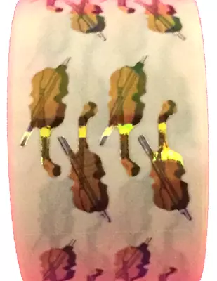 400 Violin Stickers In Roll Of 100 Modules (2 X2 ) Each Sticker 1.15  RMP6602 • $13.98