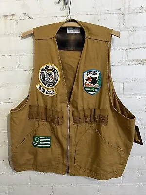 Vintage Hunting Fishing Vest XL Black Sheep Brand Midwest Outdoors Musky Capitol • $36