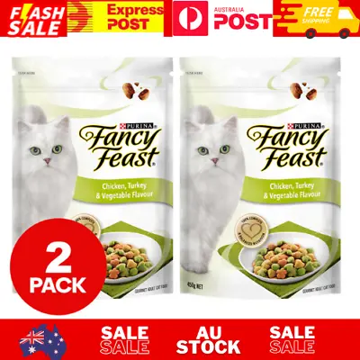 2 X Purina Fancy Feast Dry Cat Food Chicken Turkey And Vegetable 450g NEW AU • $15.26