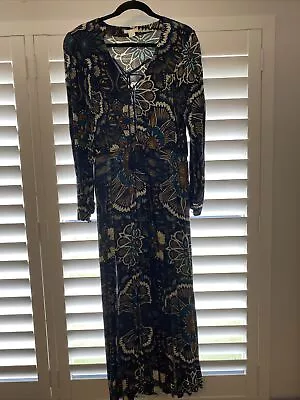 H & M Long Sleeved Patterned Maxi Dress 14 • $10