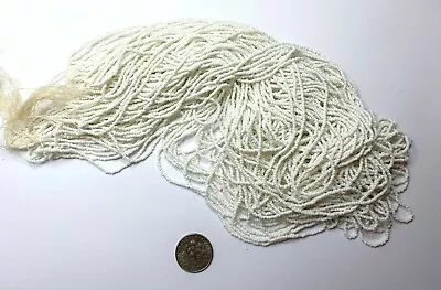 Antique Micro Seed Beads-14/0-16/0 Chalk White Opaque- 4 Gram Hanks- Great Color • $5.45