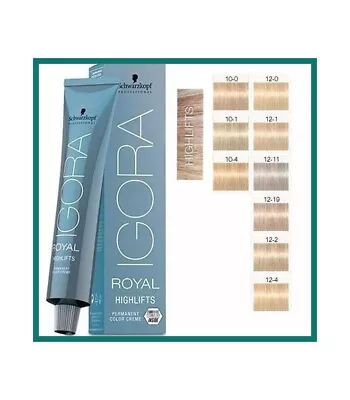 Schwarzkopf Professional IGORA Royal HIGH LIFTS Permanent Color Dye Creme 60ml • £8.99