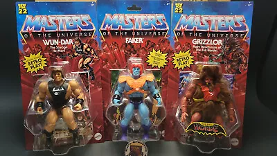 MOTU Masters Of The Universe Origins Wun-Dar Faker Grizzlor Lot Of 3 Retro Play • $119.99