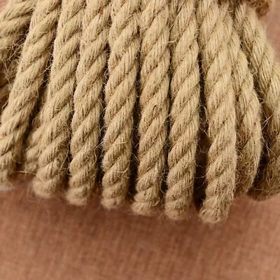 £6.95 • Buy Natural Jute Rope Twisted Hessian Braided Decking Garden Boating Sash 6-40mm Dia