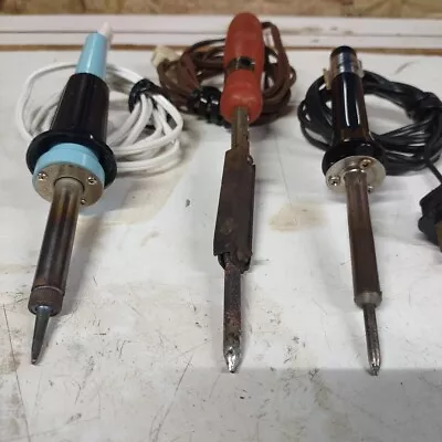 Lot Of (3) Vintage Soldering Irons Weller 40W Akae 40W Lenk 30W All Working • $39.95