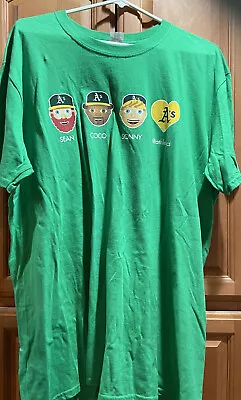 Oakland A's Athletics MLB  Green T Shirt SGA Sean Coco Sonny Heart ~ Size XL • $9.99