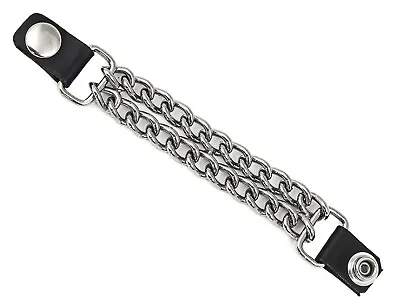 7 1/2 Inch Motorcycle Vest Extenders Biker Plain 5  Chain Nickel Silver Chain • $18.99