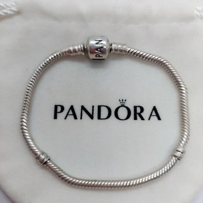 $35 • Buy PANDORA STERLING SILVER SNAKE BRACELET W CROWN - 18cm  - Stamped 925 ALE