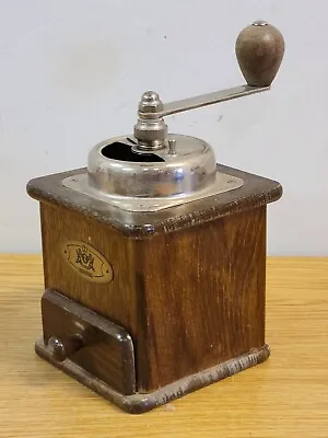 Vintage 1960s Original Solid Wood & Stainless Steel Zassenhaus Coffee Grinder • $24.99