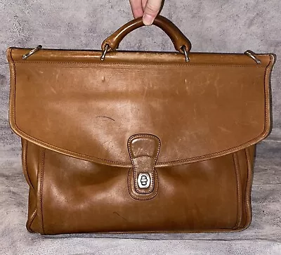 Vintage Coach NYC Leather 80s 90s Beekman 5266 Messenger Briefcase Laptop Bag  • $89.96