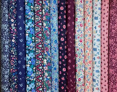 Liberty Cotton Fabric 'Flower Show Midnight Garden' Patchwork + Dress Material  • £9.25