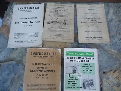 Original McCormick - Deering Tractor Planters Plows Rakes Mower Manuals • $19.95