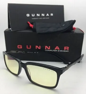 New GUNNAR Computer Glasses HAUS 52-15 140 Black Frames With Amber Yellow Lenses • $104.99