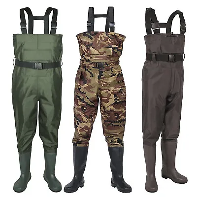 All Sizes Outdoor Camping Hunting PVC Wader Fishing Suit W/Boot  Waterproof • $45.96