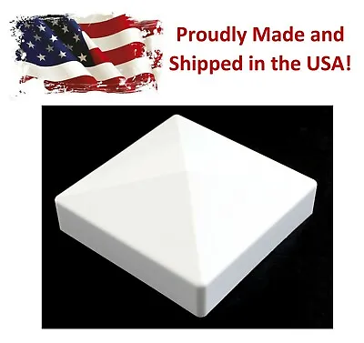 True 5x5 (127mm X 127mm) Plastic Pyramid Vinyl Fence Post Cap White 12456 Pk • $6.99