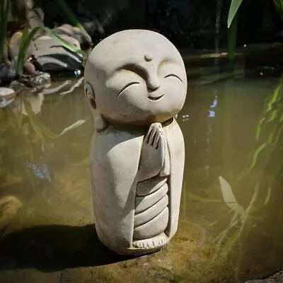 Lovely Monk Stone Statue | Buddha Oriental Garden Outdoor Decoration Ornament • £19.99